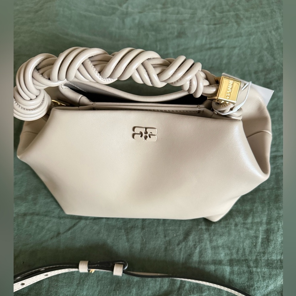 NWT Ganni Small Bou Bag - Oyster Gray - Picture 14 of 16